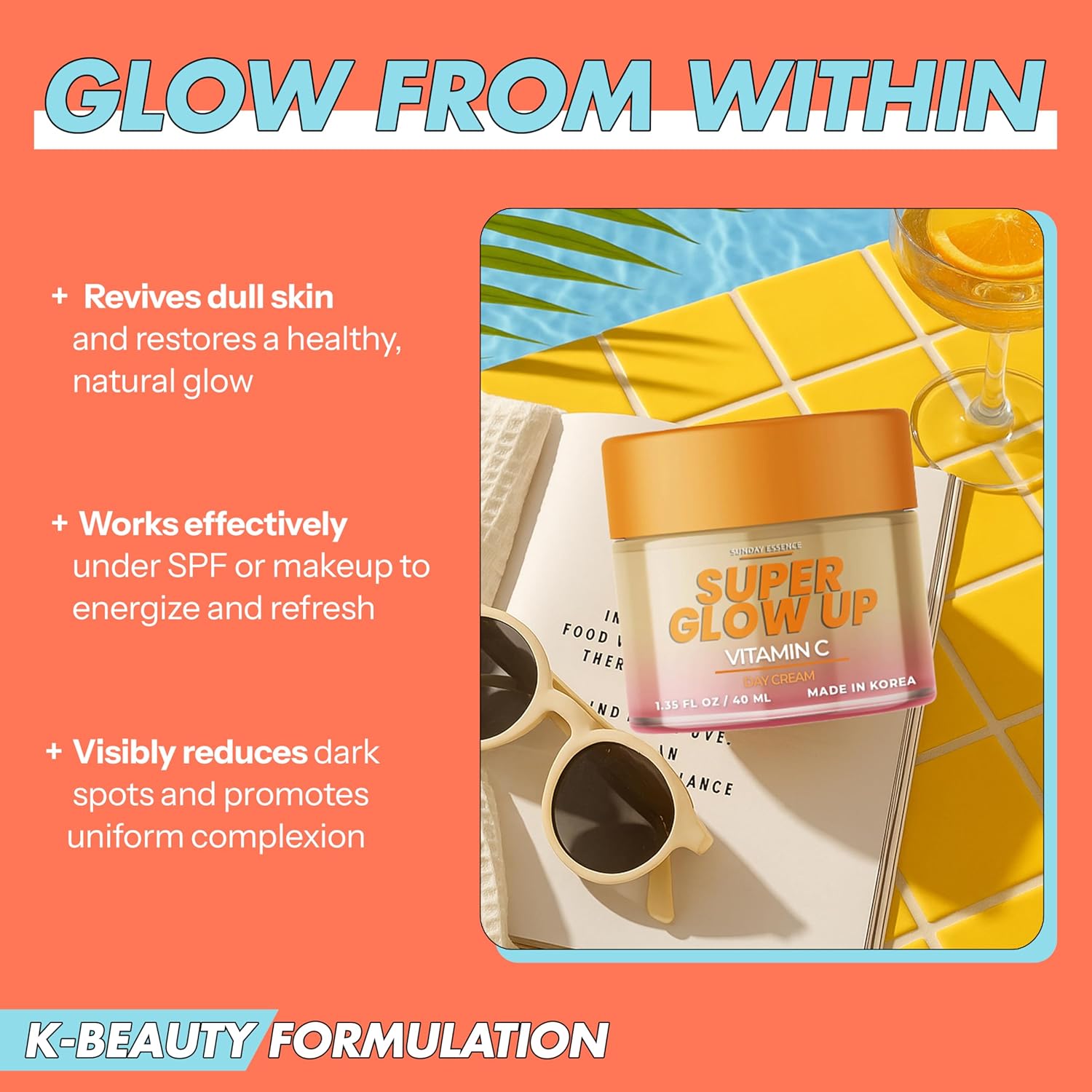 Vitamin C Day Cream - Dermatologist Tested, Anti- Aging, Korean Skin Care - Hydrates, Evens Skin Tone & Boosts Radiance - Clean Beauty, Vegan, Non-GMO, Cruelty-Free - 1 Pack - Image 5