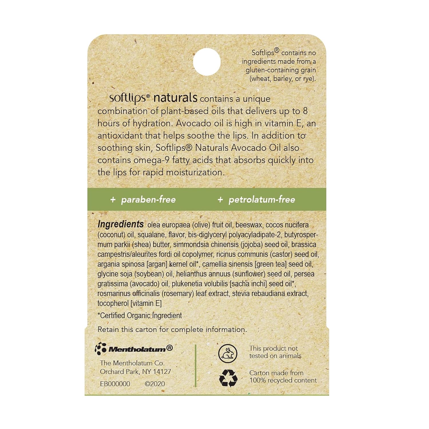 Softlips Natural with Avocado Oil Lip Balm (Pack of 3) - Image 2