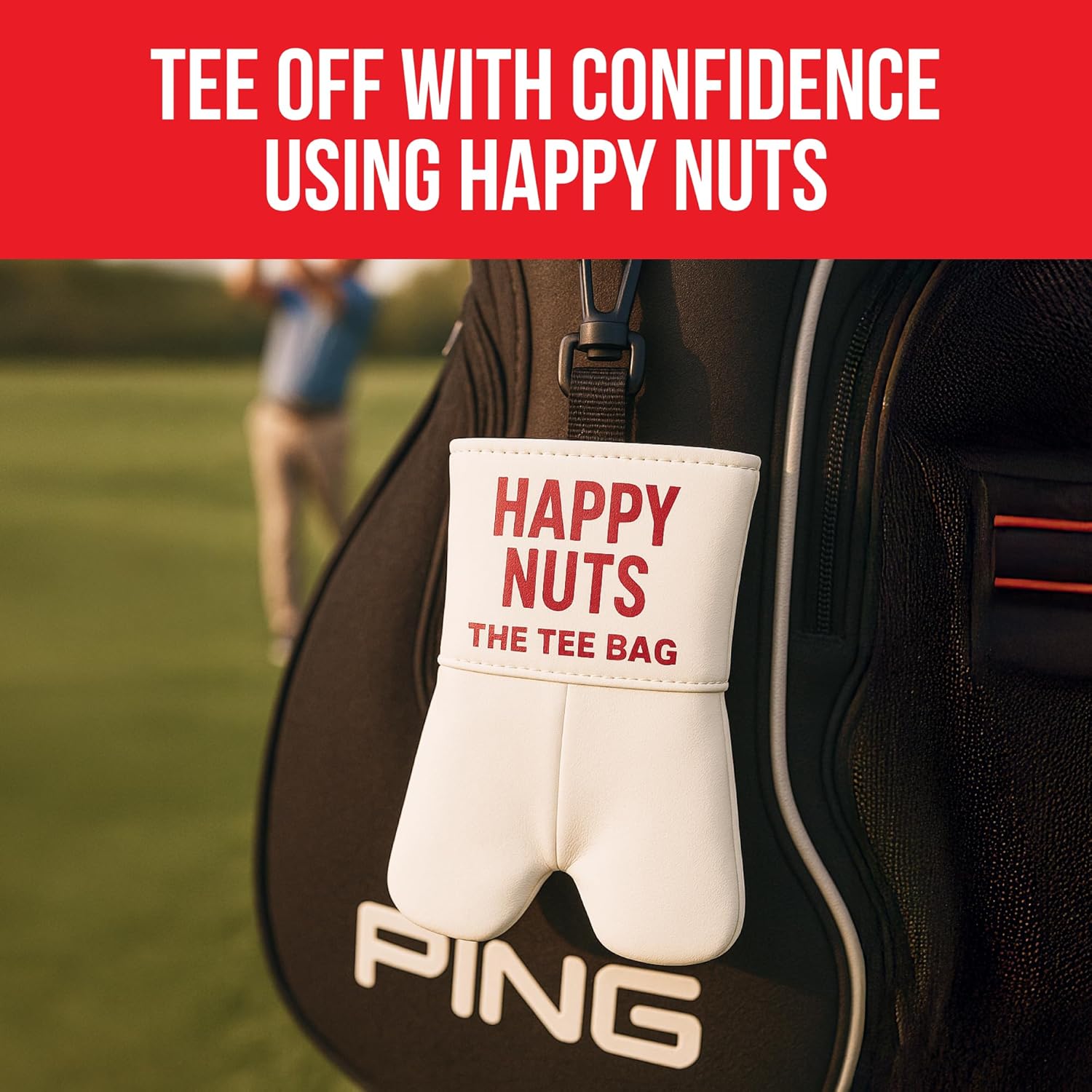 Happy Nuts Men's Golf Tee Bag Grooming Kit with Sandalwood Body Wash and Anti-Chafing Powder - Image 5