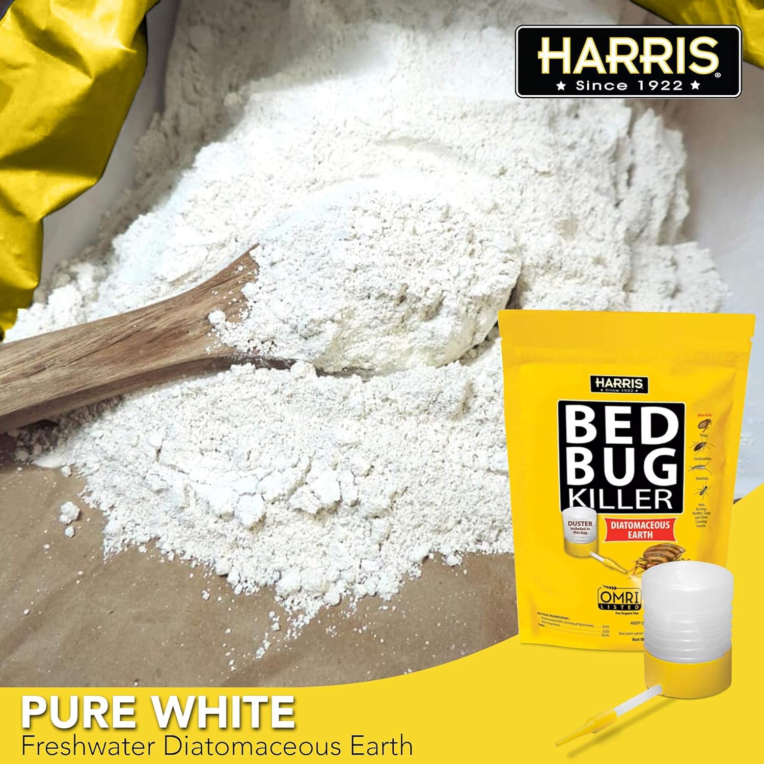 Harris Bed Bug Killer, Diatomaceous Earth (4lb with Duster Included Inside The Bag) - Image 8