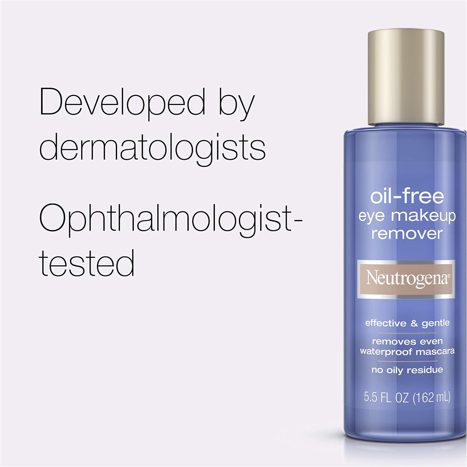 Neutrogena Gentle Oil-Free Eye Makeup Remover & Cleanser for Sensitive Eyes, Non-Greasy Makeup Remover, Removes Waterproof Mascara, Dermatologist & Ophthalmologist Tested, 5.5 fl. oz, 3 Pack - Image 2