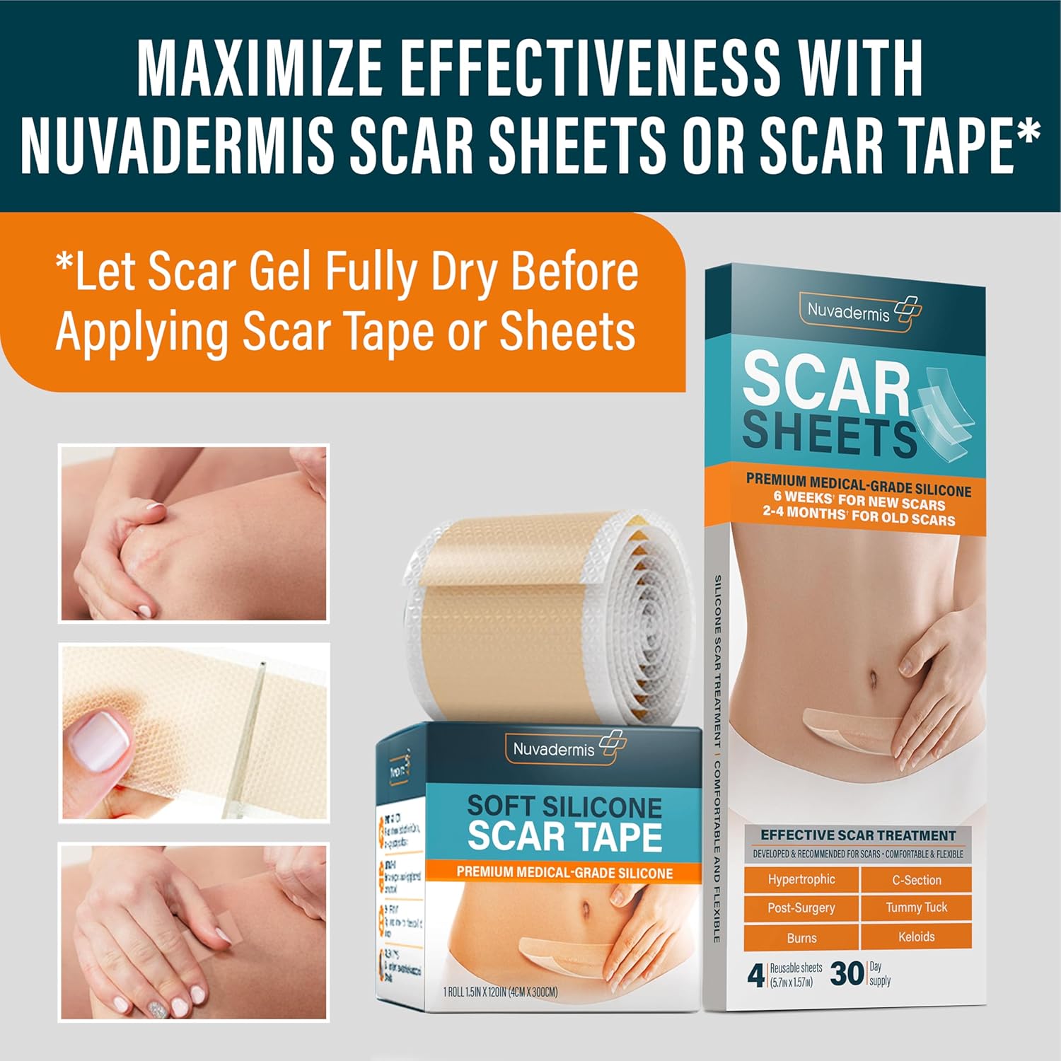 Nuvadermis Overnight Scar Cream 1.35 Fl Oz for Face & Body Reduces Blemishes - Image 7