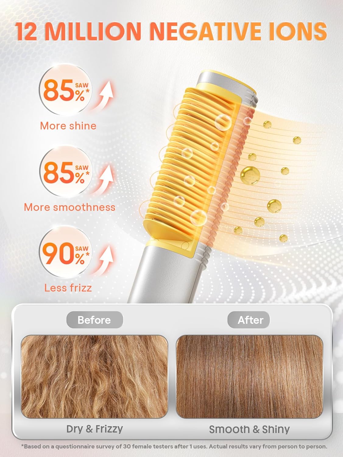 SHEGLAM 3D Ionic Hair Straightener Brush 24K Gold Comb Fast Heat-Up Anti-Scald Design - Image 9