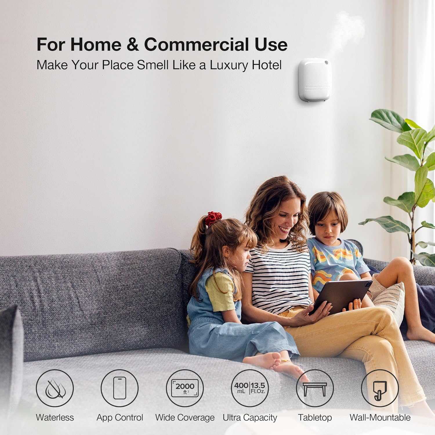 400 mL Waterless Essential Oil Diffuser for Home and Commercial Spaces, 2000 sq.ft Coverage - Image 3