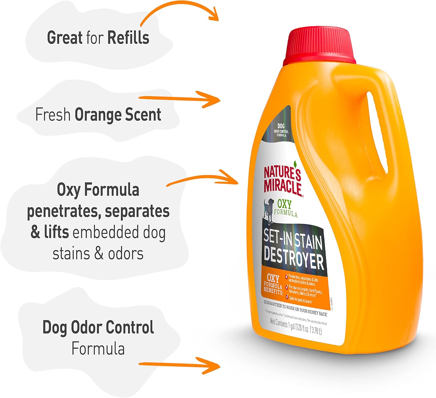 Nature's Miracle Oxy Formula Dog Stain Destroyer, Orange Scent, 1 Gallon Size - Image 5