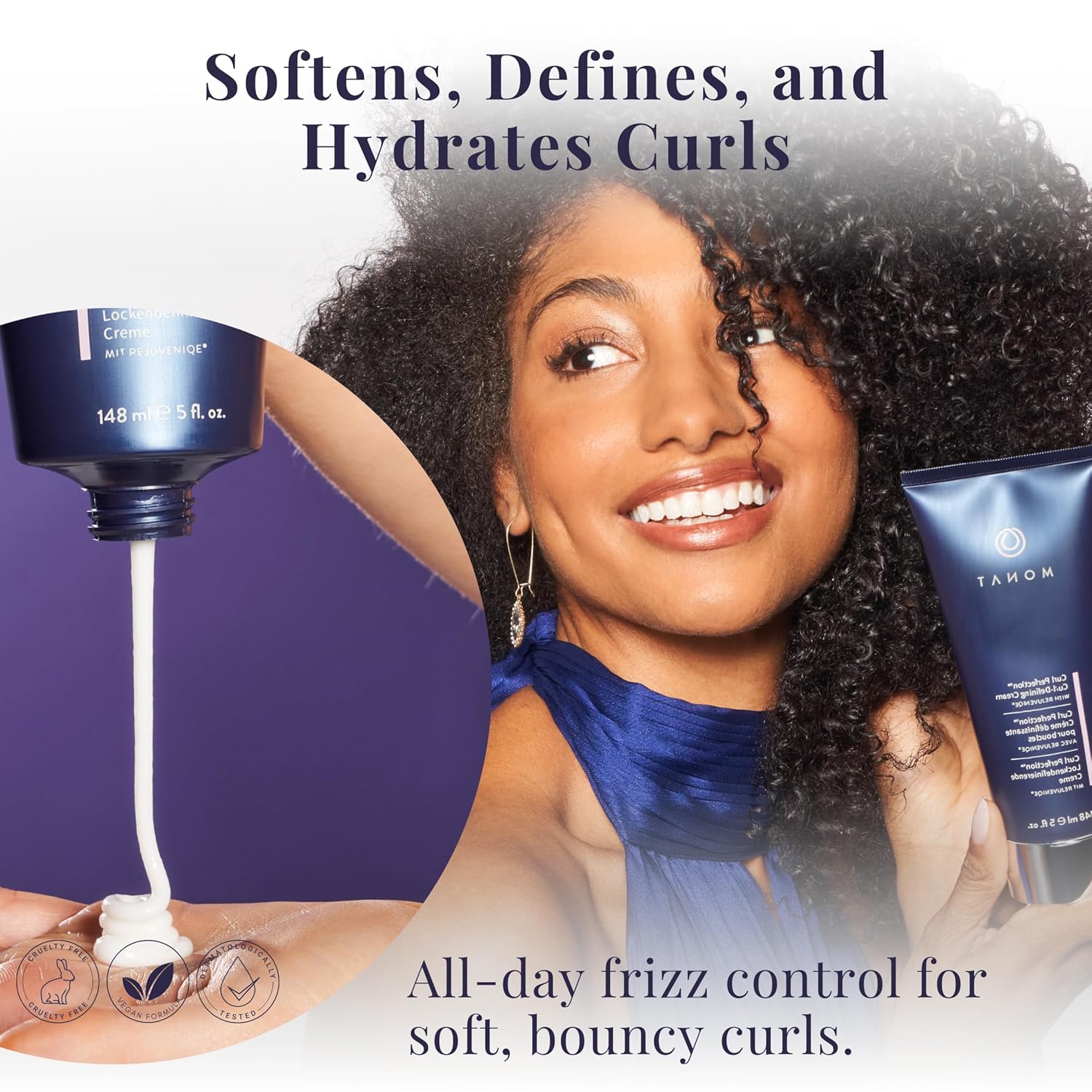 MONAT Curl Perfection Cream 148ml for Bouncy, Frizz-Free, Moisturizing Leave-In Curls - Image 3