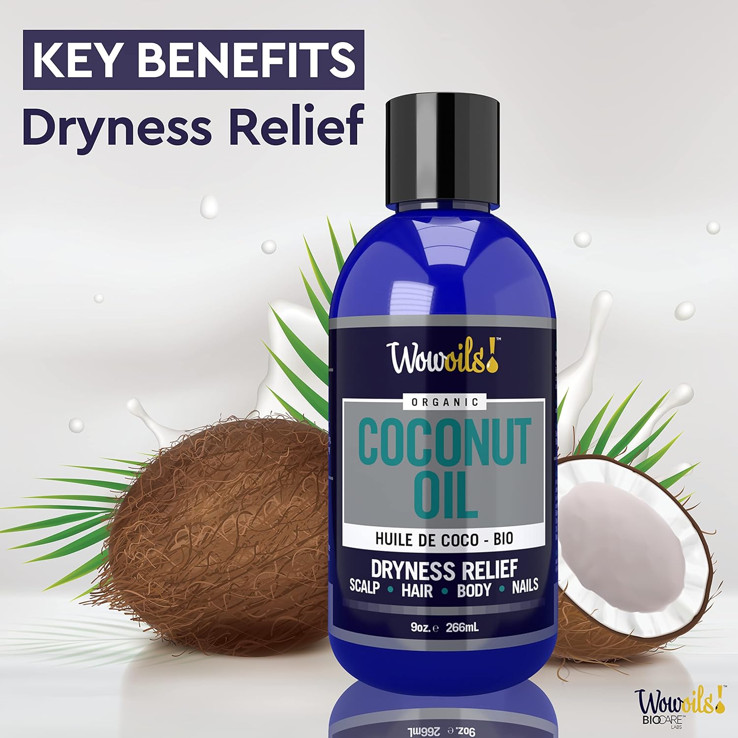 WowOils Natural Coconut Oil Moisturizer 9 Oz for Body Skin Hair Hydration - Image 5