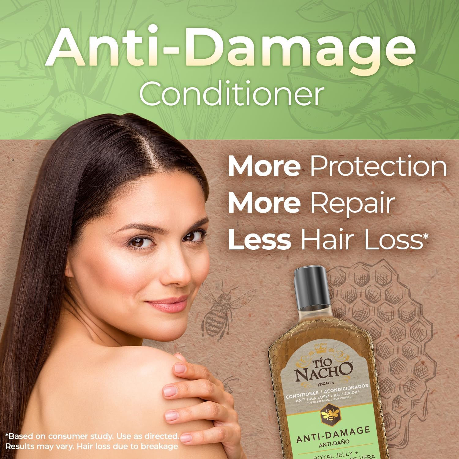 Tio Nacho Aloe Vera Deep Repair Conditioner: 100% Organic Aloe Vera and Royal Jelly, Repairs and Protects Hair, Vegetable Keratin for Softness and Shine, Paraben and Salt-Free - 14 Oz - Image 2