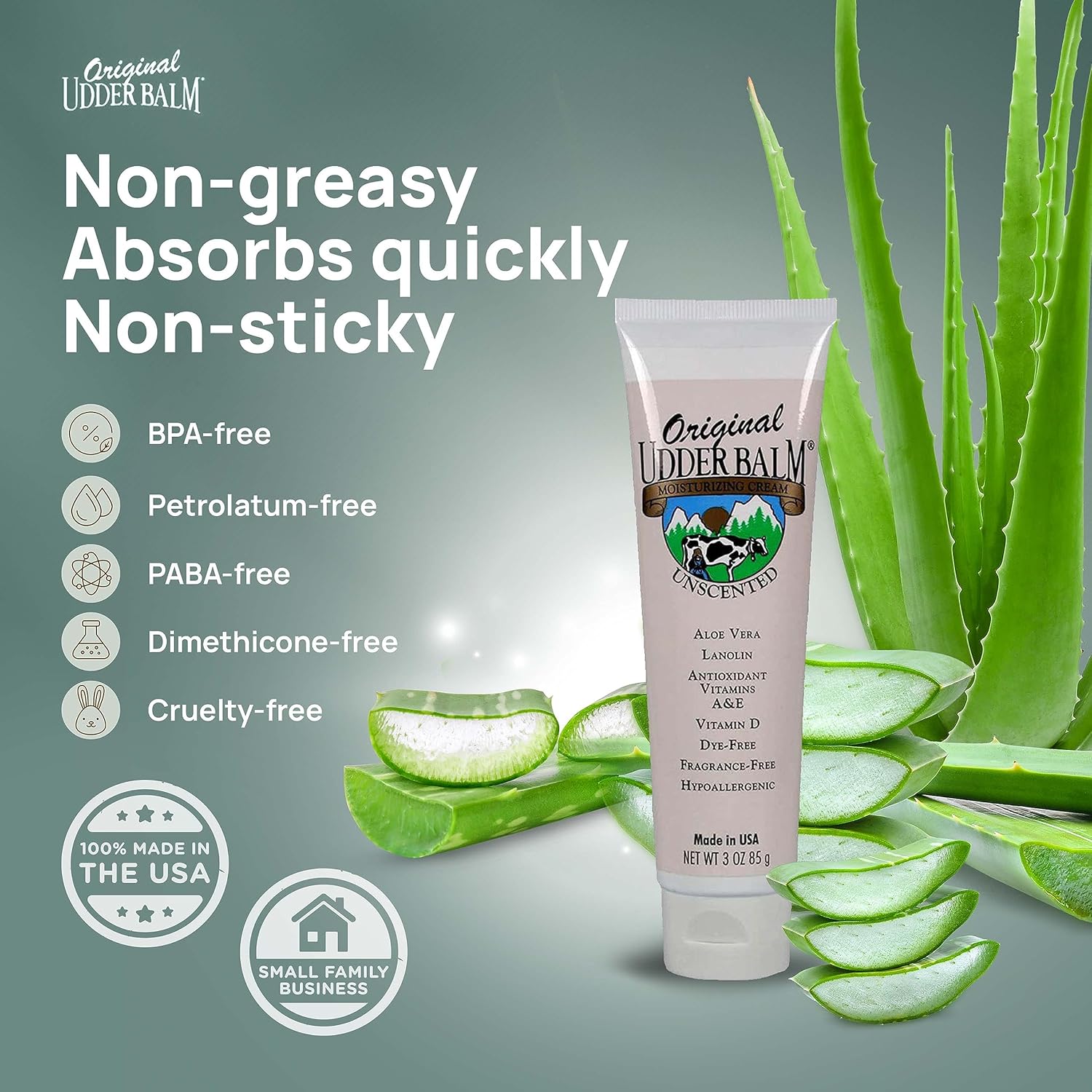 Udder Balm Unscented 3 oz Tube for Dry Skin Moisturizing Relief - Image 3