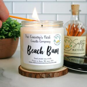 Beach Bum Candle Soy Wax Candle Pistachio Salted Caramel Candle Summer Candle Candle for Friend Tropical Candle Coastal Home Decor Candles, Scented Soy Candle, Home Decor Candle