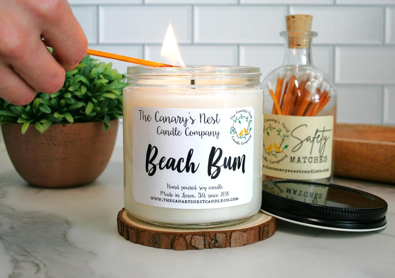 Beach Bum Candle Soy Wax Candle Pistachio Salted Caramel Candle Summer Candle Candle for Friend Tropical Candle Coastal Home Decor Candles, Scented Soy Candle, Home Decor Candle