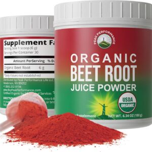 Organic Beet Root Powder - Ultra High Purity Super Food Beets Juice Powder. 100% Pure Nitric Oxide Boosting Beetroot Supplement. Keto, Paleo, Vegan Reds Superfood Rich in Polyphenols