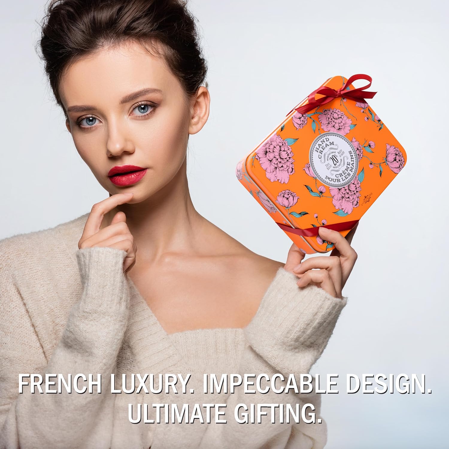 La Chatelaine Hand Cream Trio Tin, Gifts for Mom, Natural Hand Lotion Gift Set, Made in France with 20% Organic Shea Butter, Nourishing & Moisturizing (Gardenia, Orange Blossom, Oud Rose) 3 x 1 fl. oz - Image 3