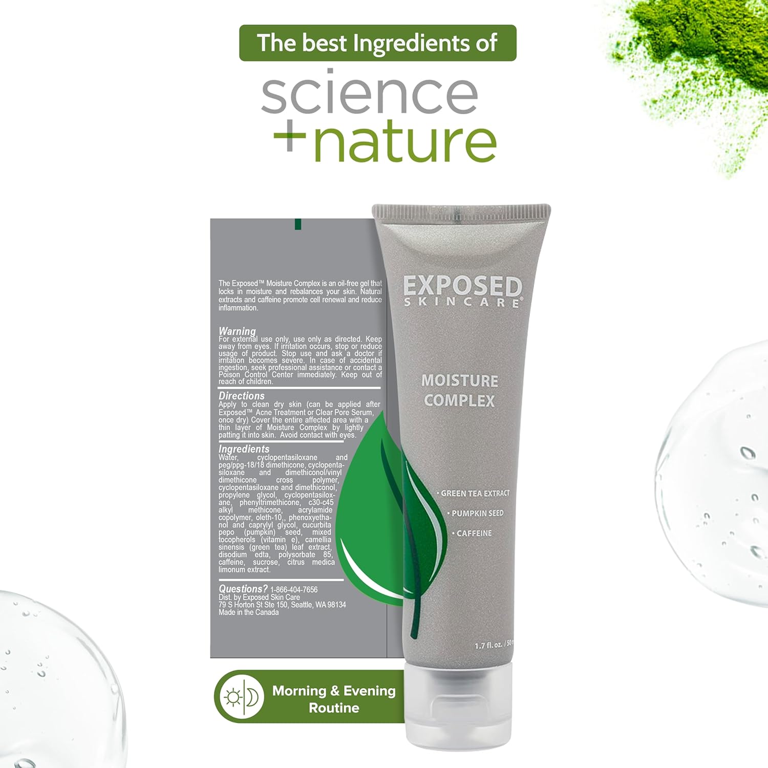Exposed Skin Care Oil-Free Facial Gel Moisturizer, 1.7 fl oz, with Green Tea and Vitamin E - Image 4