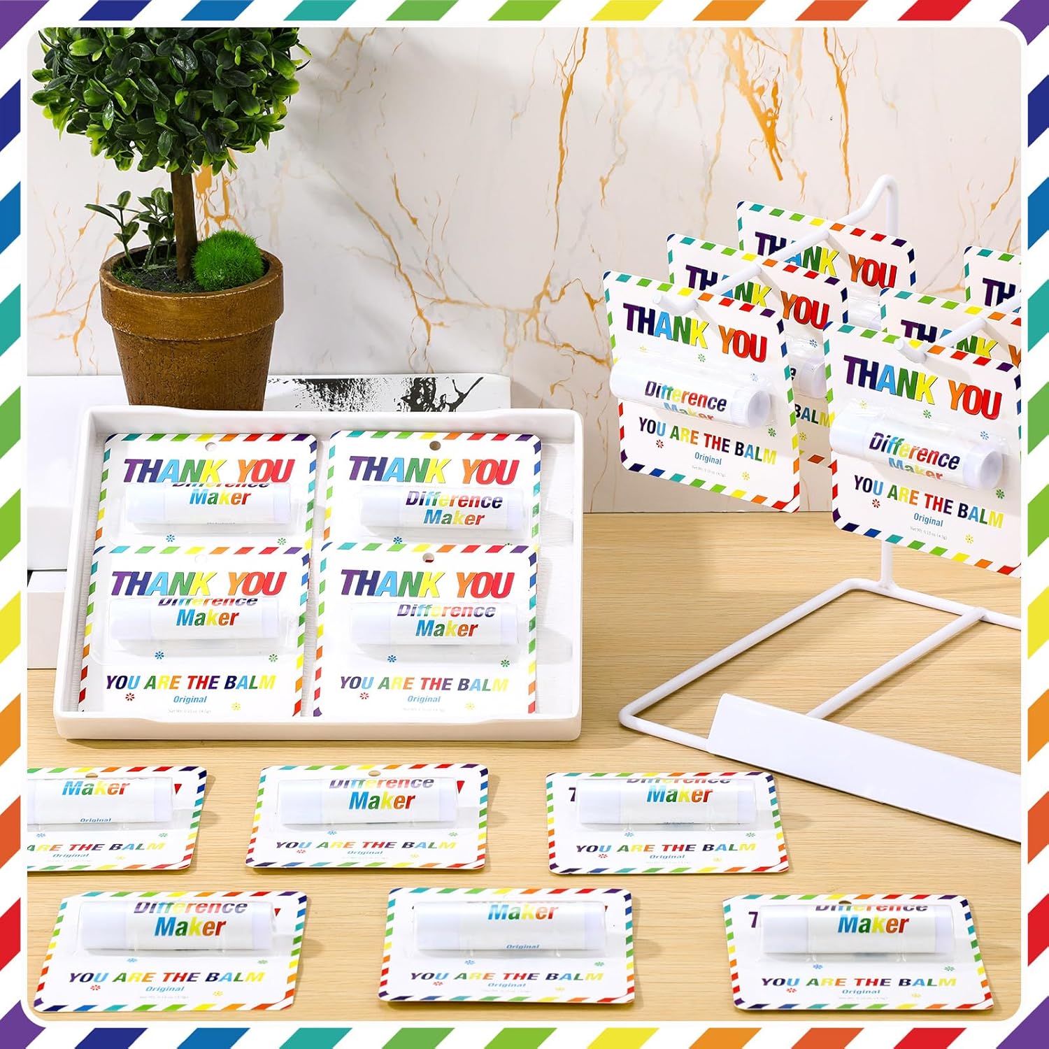 30 Pack Back to School Appreciation Gifts Employee Teacher Lip Balms Bulk Staff Team Thank You Gifts Volunteer Appreciation Summer Party Favor for Women Men Coworker Club You're the Balm(Colorful) - Image 6