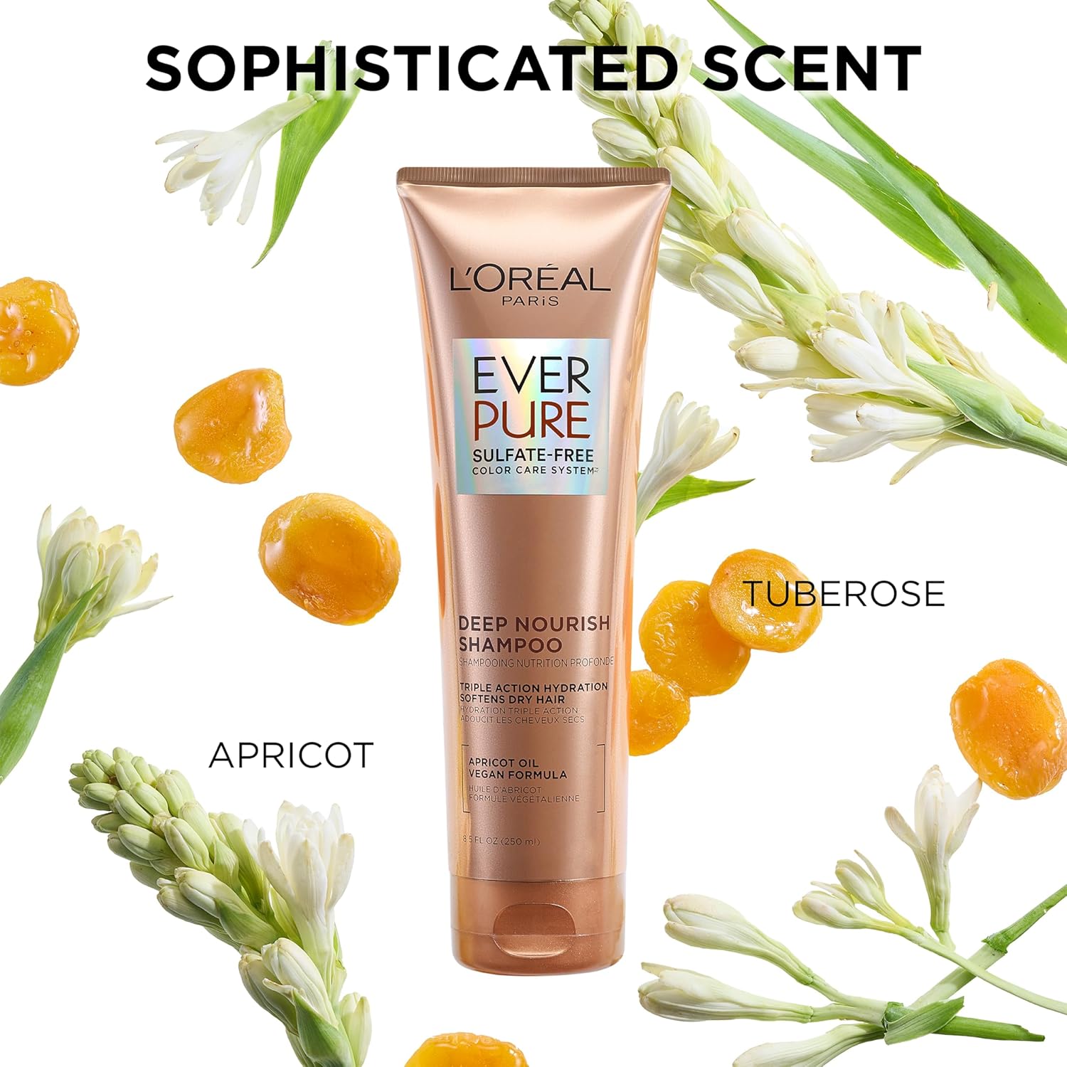 L'Oreal Paris Hair Conditioner for Dry Hair, Triple Action Hydration, Apricot Oil Infused, EverPure, 8.5 Fl Oz (Packaging May Vary) - Image 5
