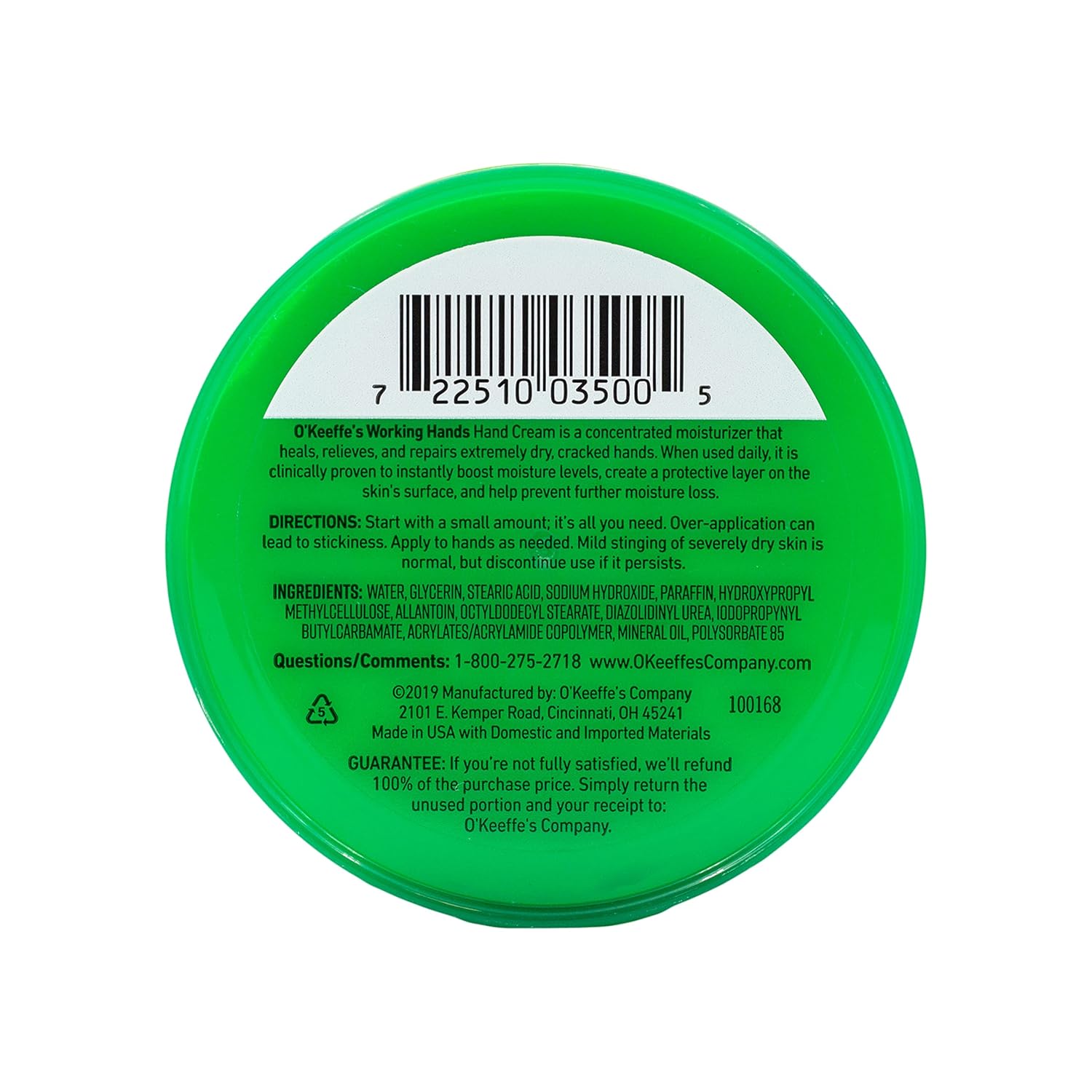O'Keeffe's K0350002-5 Working Hands Hand Cream in Jar (5 Pack), 3.2 oz - Image 2
