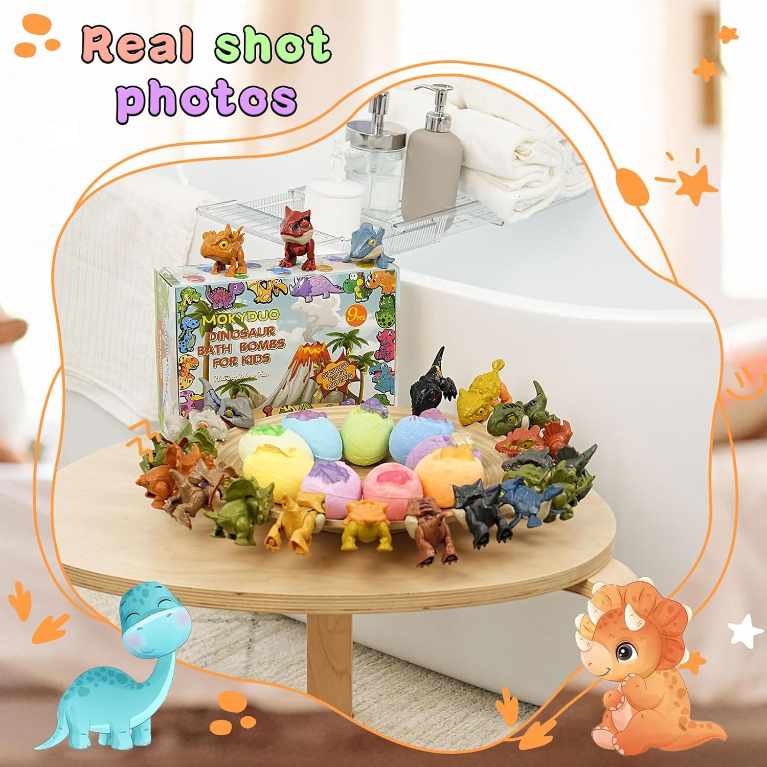 Dinosaur Bath Bomb Set for Kids – 9 Handmade Fizzing Bombs with Surprise Toys + 3 Bonus Toys, Gift Set for Birthday Party, Christmas, Children's Day, Unique Gift Ideas for Boys & Girls - Image 7