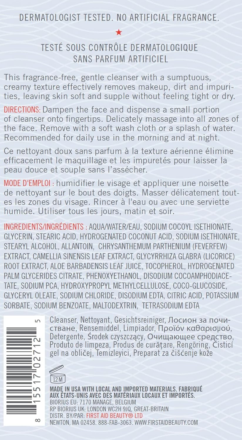 First Aid Beauty - Pure Skin Face Cleanser, Effectively Removes Makeup, Dirt, and Impurities, Gentle Cleanser Leaves Skin Soft & Supple, Safe for Sensitive Skin, Fragrance Free, 2 oz - Image 8