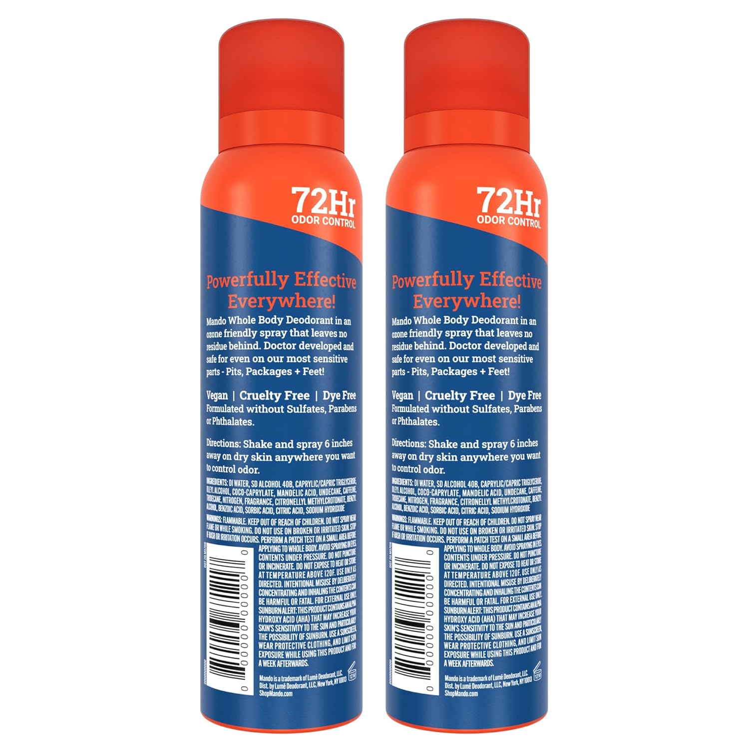 Mando Men's 72-Hour Invisible Deodorant Spray, 2 Pack, 3.6 oz Aluminum-Free Odor Control - Image 8