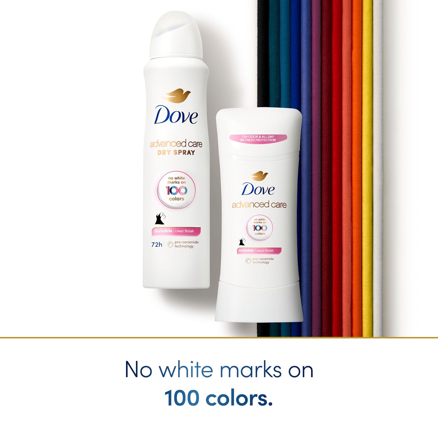 Dove Advanced Care Antiperspirant Deodorant Stick Clear Finish 4 Count deodorant that doesn’t stain clothes 72-hour odor control and all-day sweat protection with Pro-Ceramide Technology 2.6 oz - Image 3