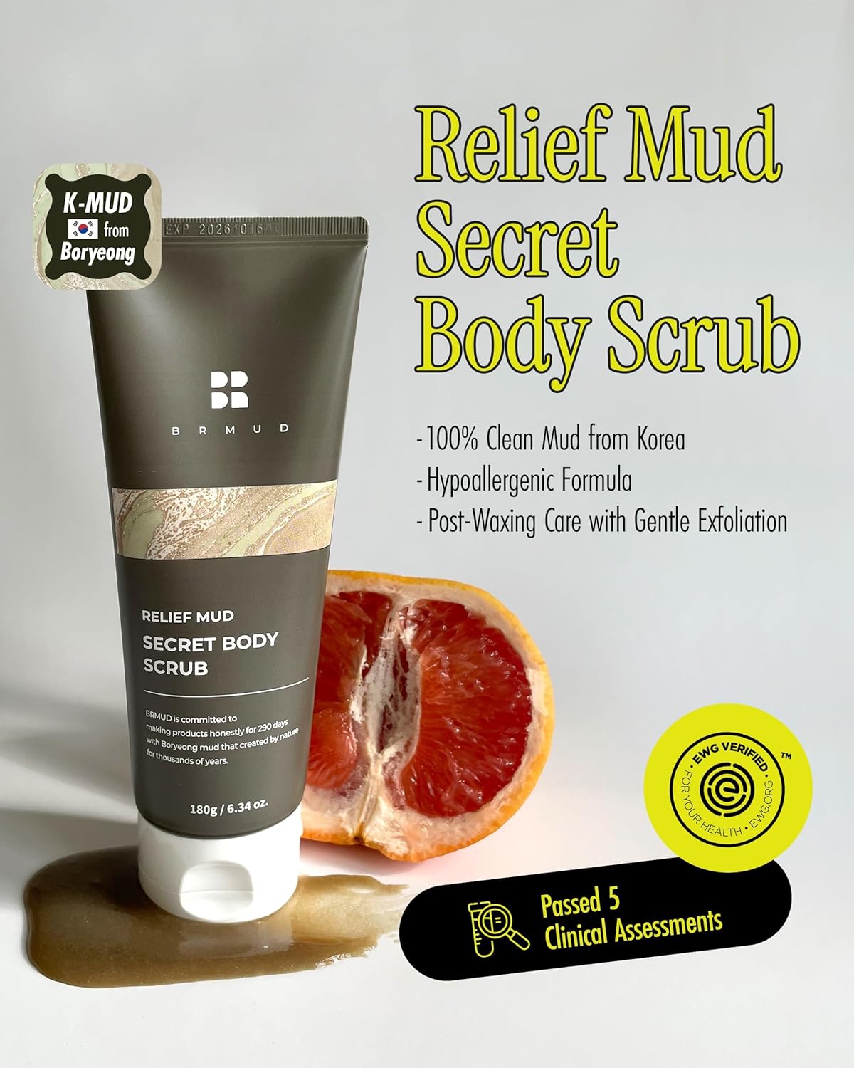 Relief Mud Sensitive Skin Body Scrub 6.34 fl oz Ingrown Hair Razor Bumps Exfoliator - Image 4