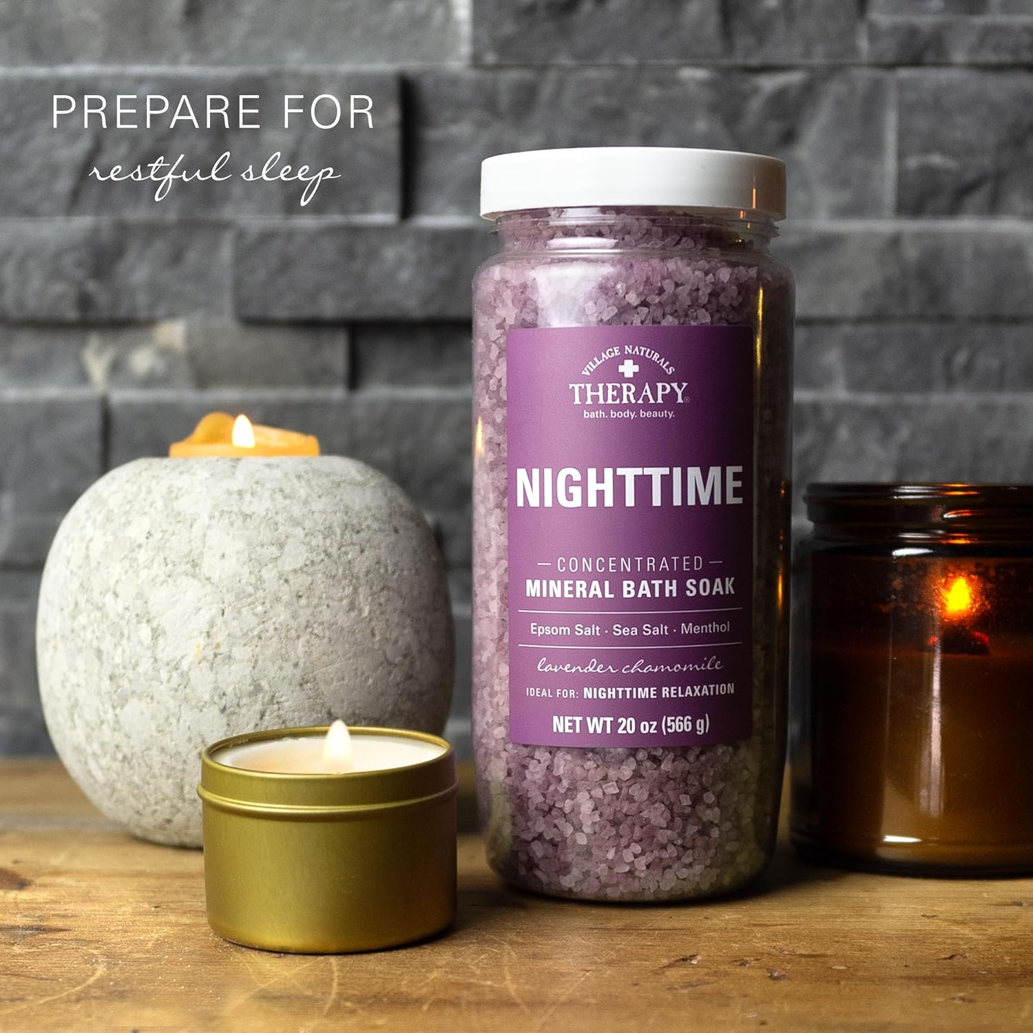 Village Naturals Therapy Nighttime Concentrated Mineral Bath Soak, 20 oz, Pack of 4 - Image 8