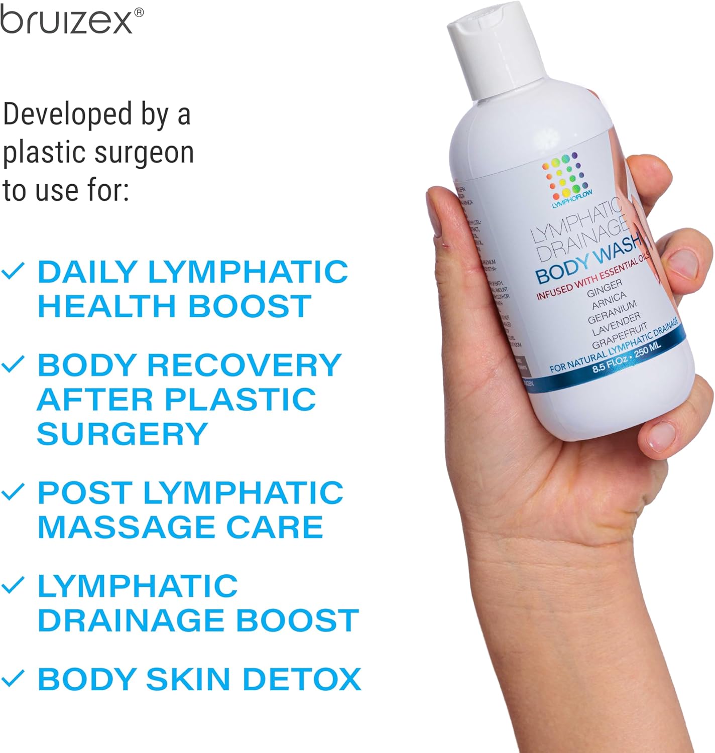 Lymphatic Drainage Shower Gel, Natural Herbal Body Wash for Healthy Lymph Flow & Body Detox, Post Manual or Tool Lymphatic Massage, Post Liposuction, BBL, Lymphedema, Lipedema, 8 Fl OZ - Image 5