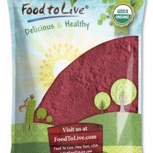 Food to Live Organic Beet Root Powder, 8 Pounds — Non-GMO, Raw, Kosher, 100% Pure, Vegan Superfood, Bulk, Rich in Iron and Fiber, Great for Juices, Drinks, and Smoothies