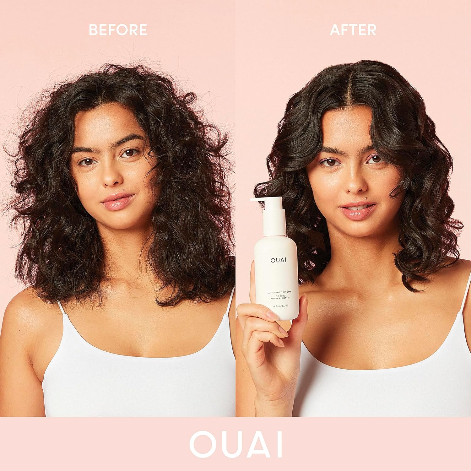 OUAI Anti Frizz Cream Travel Duo - Moisturizing Hair Cream with Frizz Control & Heat Protection - Provides Lasting Hydration with Jackfruit & Beetroot - Paraben & Sulfate Free (2 Count, 6 Oz/ 3 Oz) - Image 3