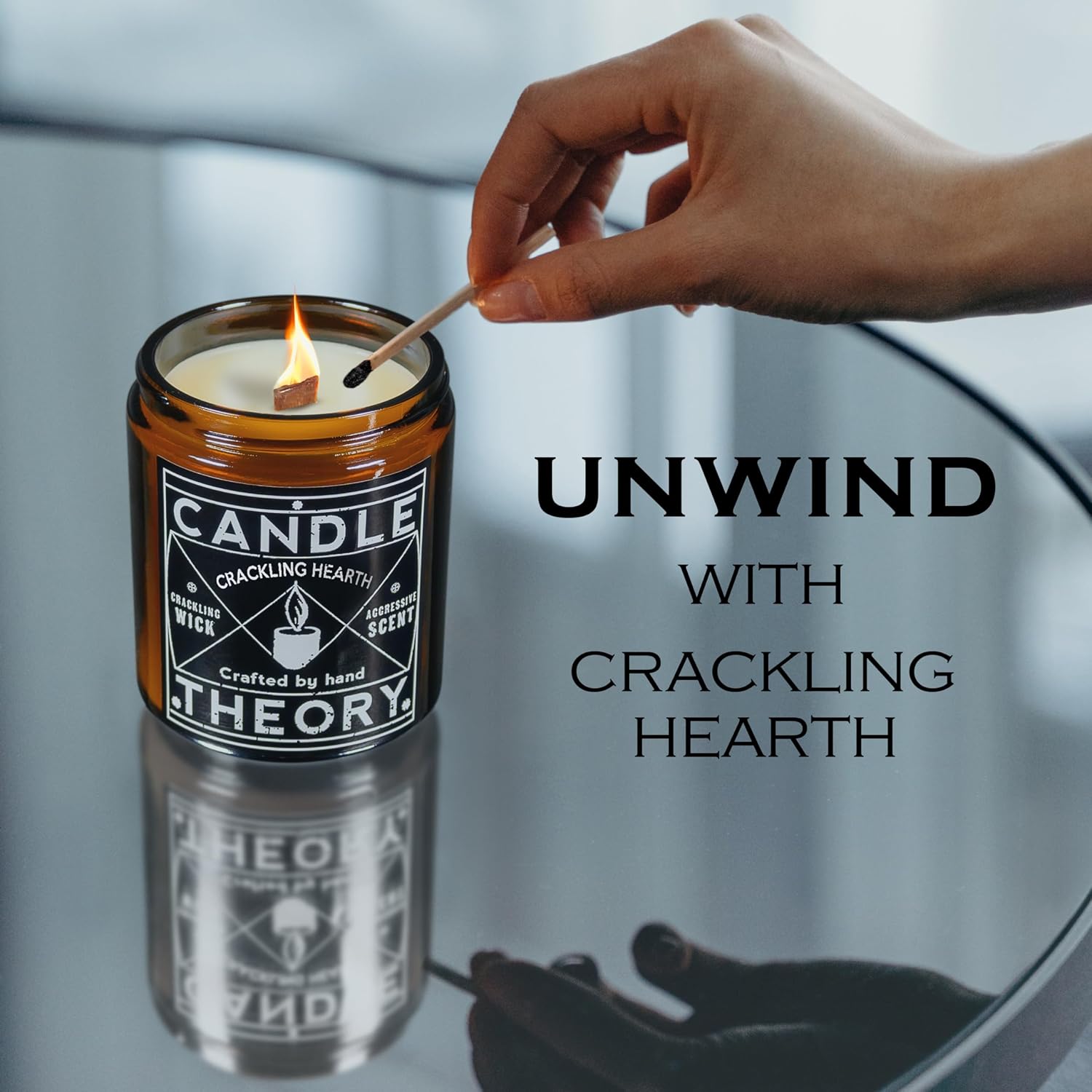 Candle Theory Crackling Hearth Scented Candle for Men - 7.6 Ounce, Bedroom & Home Fragrance - Image 9