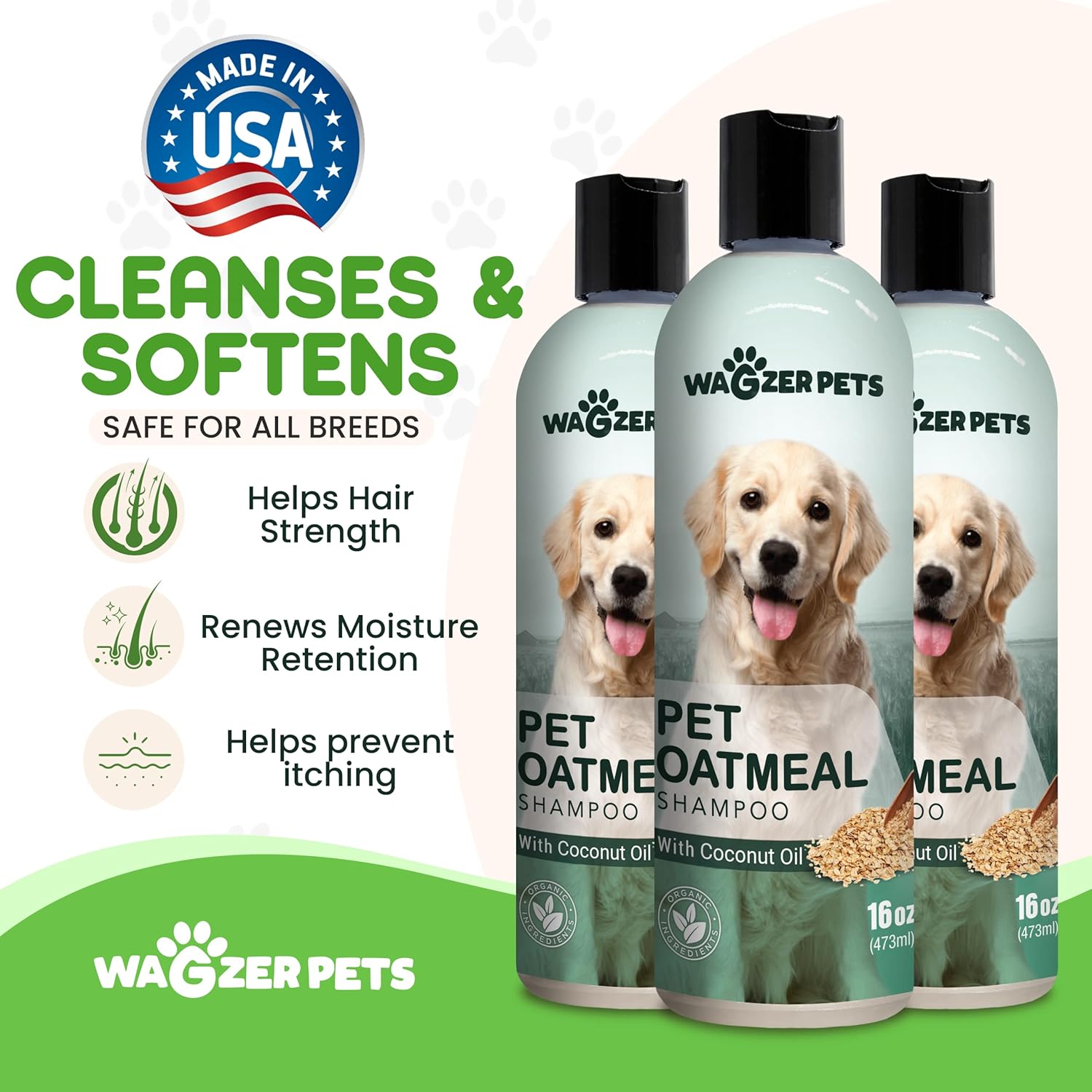 Oatmeal Dog Shampoo with Coconut Oil for Dogs | Soothing Dog Shampoo for Itching and Dry Skin | Oatmeal Bath Hypoallergenic and Gentle Pet Care for Sensitive Skin and Coat | 16 oz - Image 5