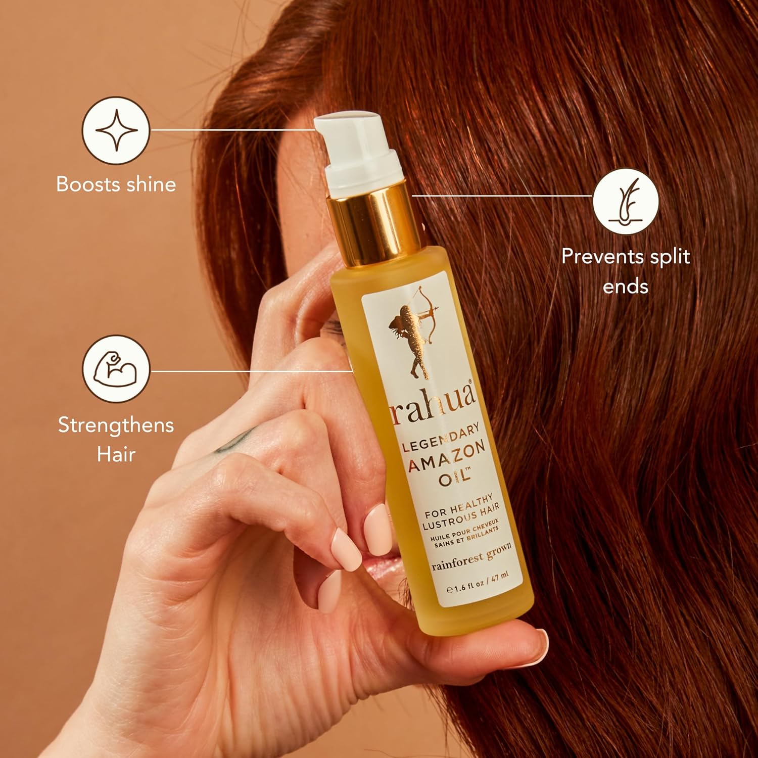 Rahua Legendary Amazon Hair Oil, 1.6 Fl Oz, Organic Plant Based Hair Care High Shine Oil for Frizz Control, Split Ends, Flyaways, Nourish & Strengthen for Soft Hair, Lightweight, For All Hair Types - Image 2