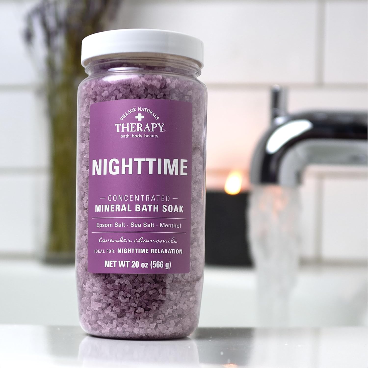 Village Naturals Therapy Nighttime Concentrated Mineral Bath Soak, 20 oz, Pack of 4 - Image 6