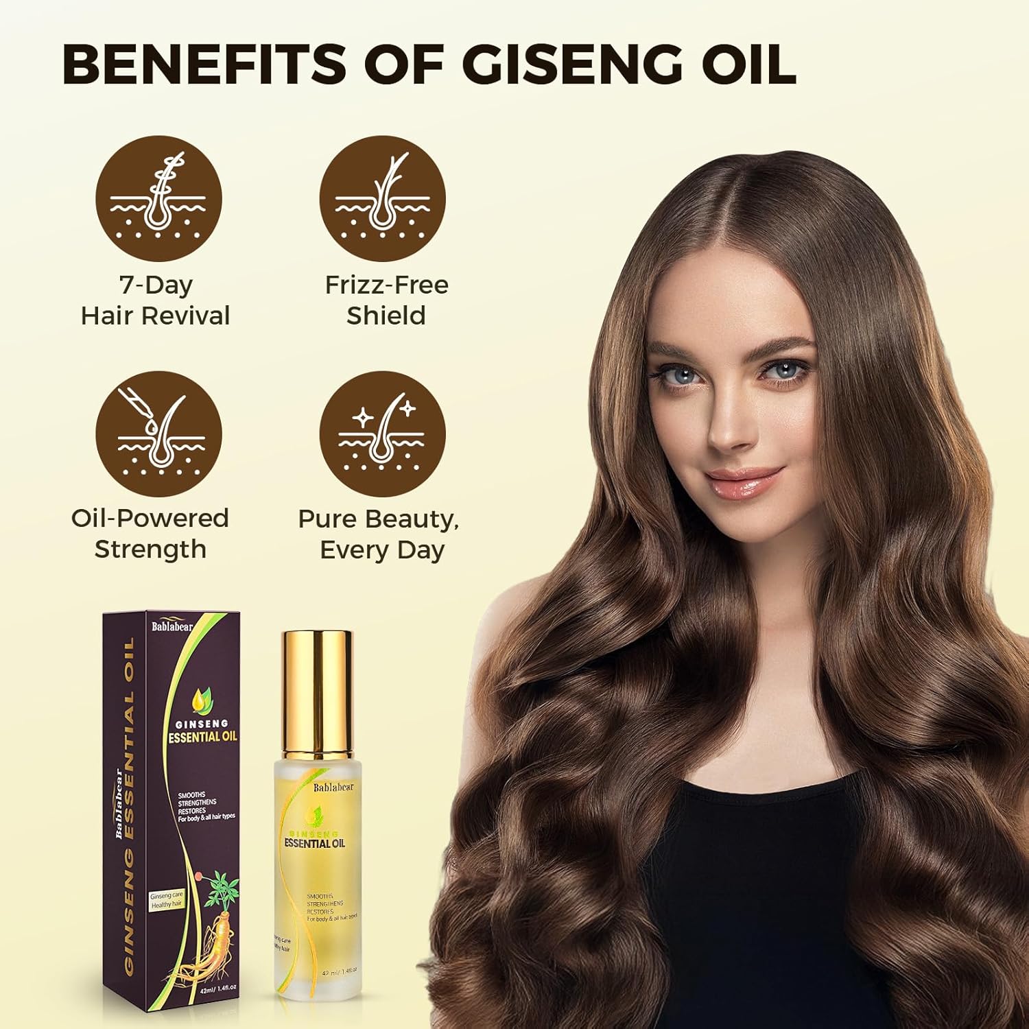 Hair Oil for Frizzy Hair, Hydrating Serum for Damaged Hair, Anti-Frizz & Heat Protectant Oil for Split Ends Repair, Leave-In Conditioner for Dry Hair, Lightweight Aceite para el Cabello - Image 3