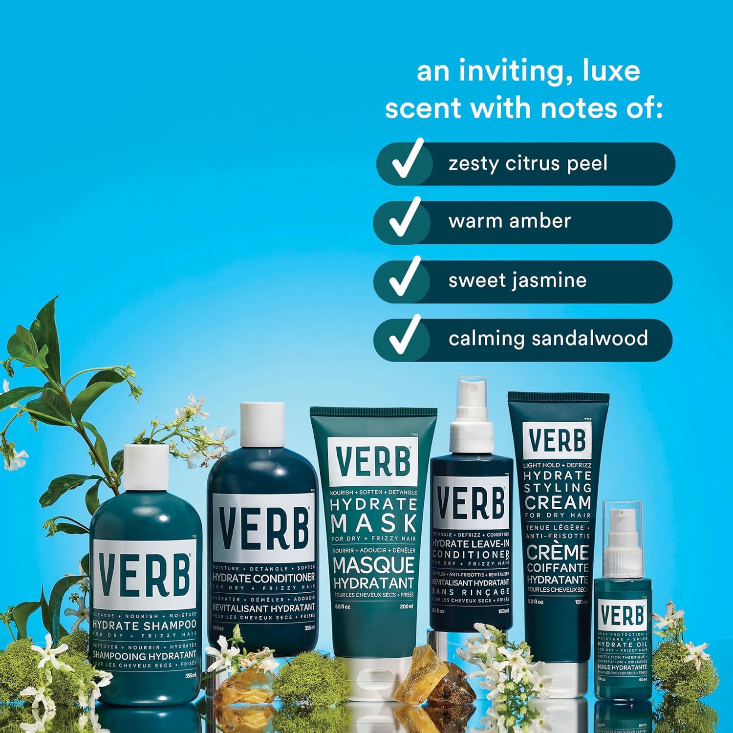 VERB Hydrate Oil - Add Moisture -Increases Shine - Smooth Frizz - Heat Protection for Dry + Frizzy Hair - Amber + Warm Jasmine Scent - Image 7