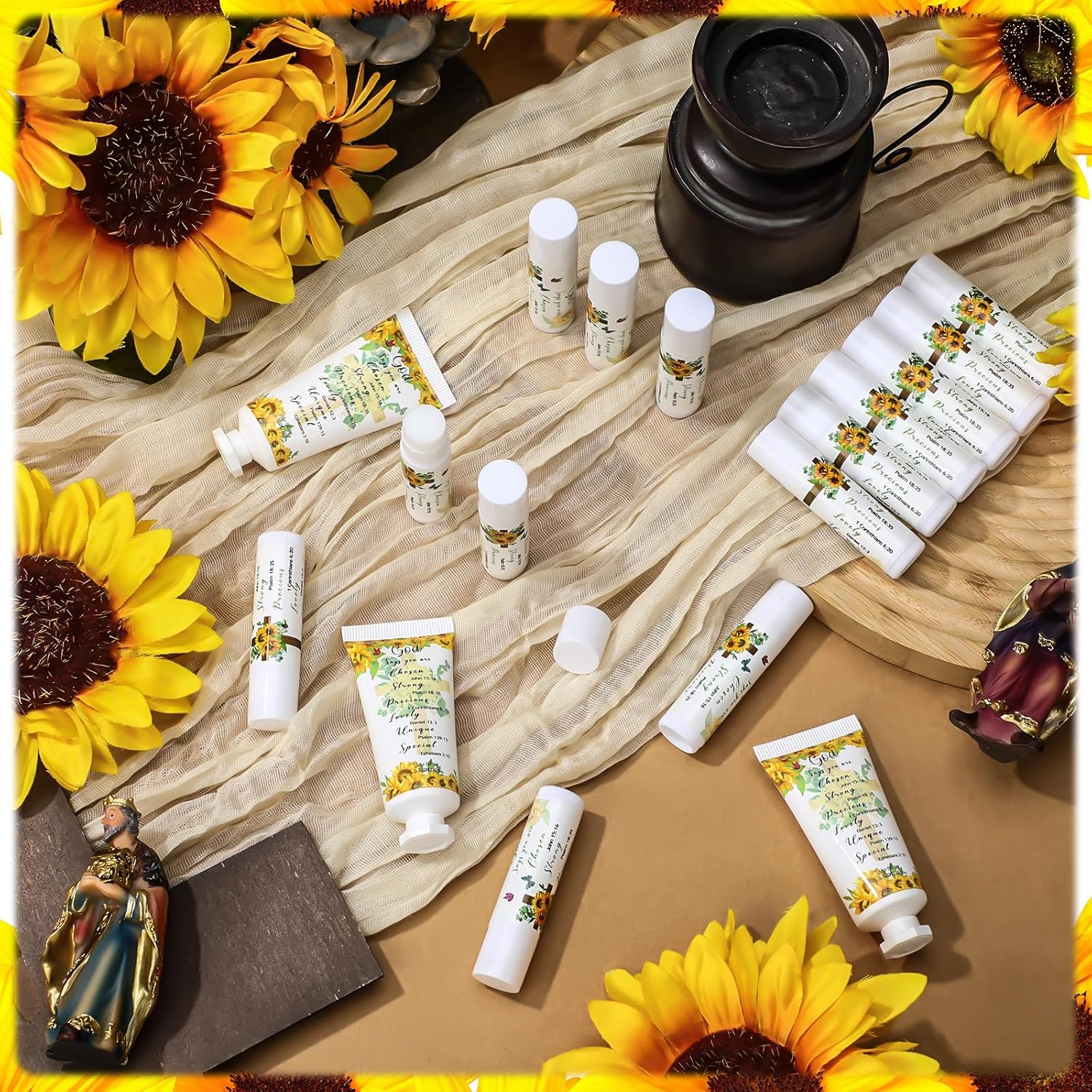 144 Piece Christian Lip Balm and Hand Cream Set, 36 Bible Lip Balms, Sunflower Cream - Image 3