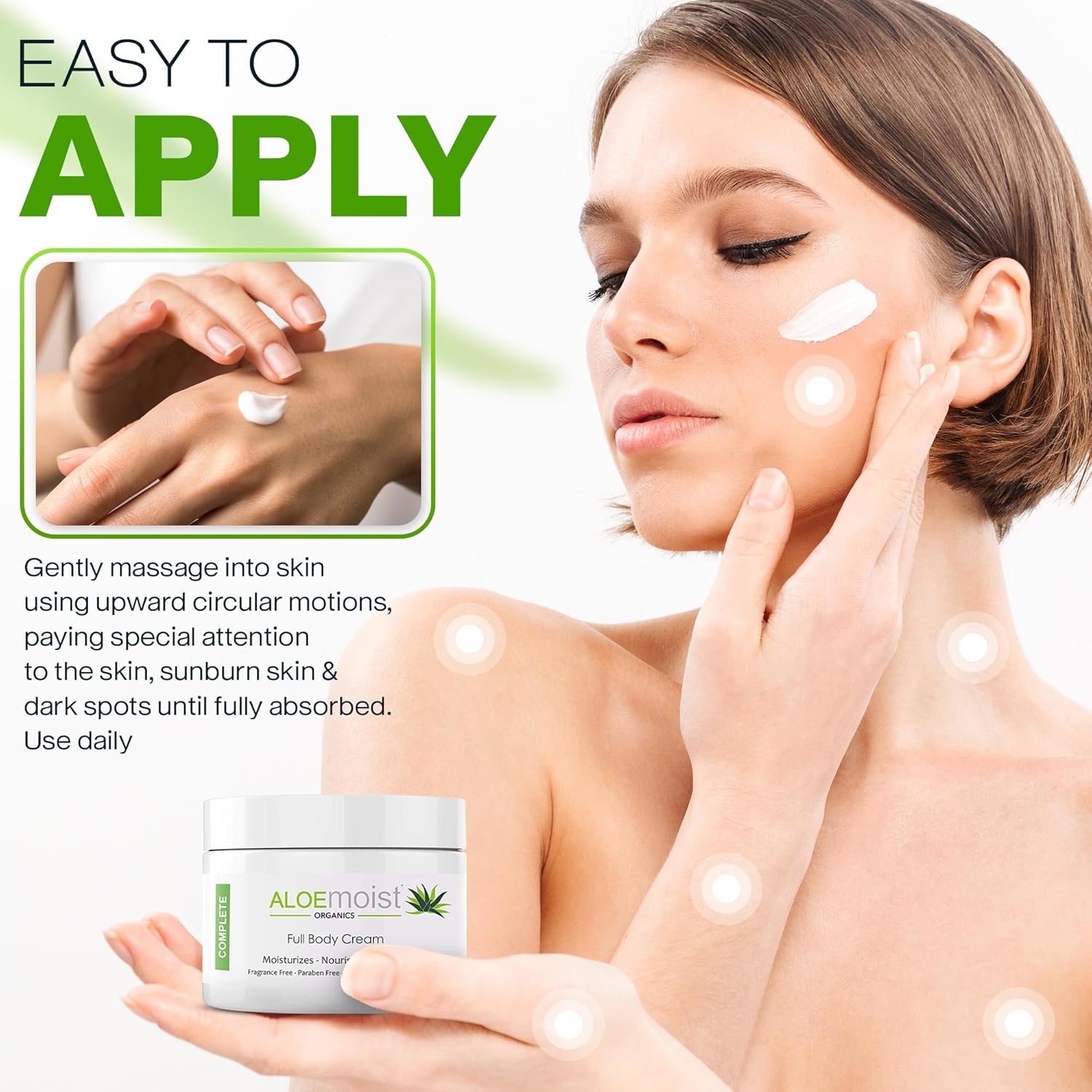 Organic Aloe Vera Face and Body Moisturizing Cream with Vitamins Shea Butter 8 oz 2 Pack - Image 6