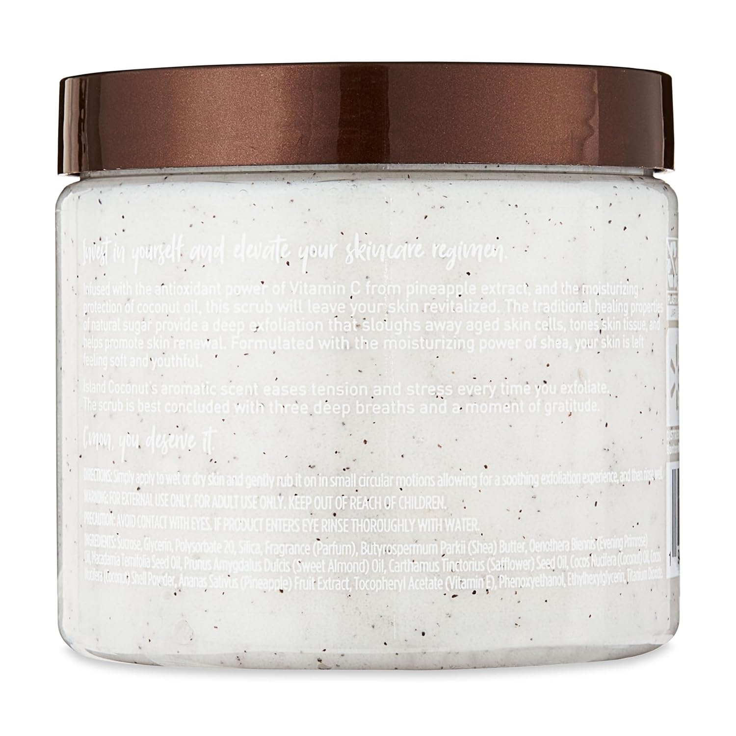 Island Coconut Sugar Scrub – Exfoliating Body Scrub for Women, Moisturizing Shea Butter, Natural Sugar Exfoliant, Hand and Foot Scrub, Paraben-Free, All Skin Types, 18 oz (Pack of 2) - Image 4