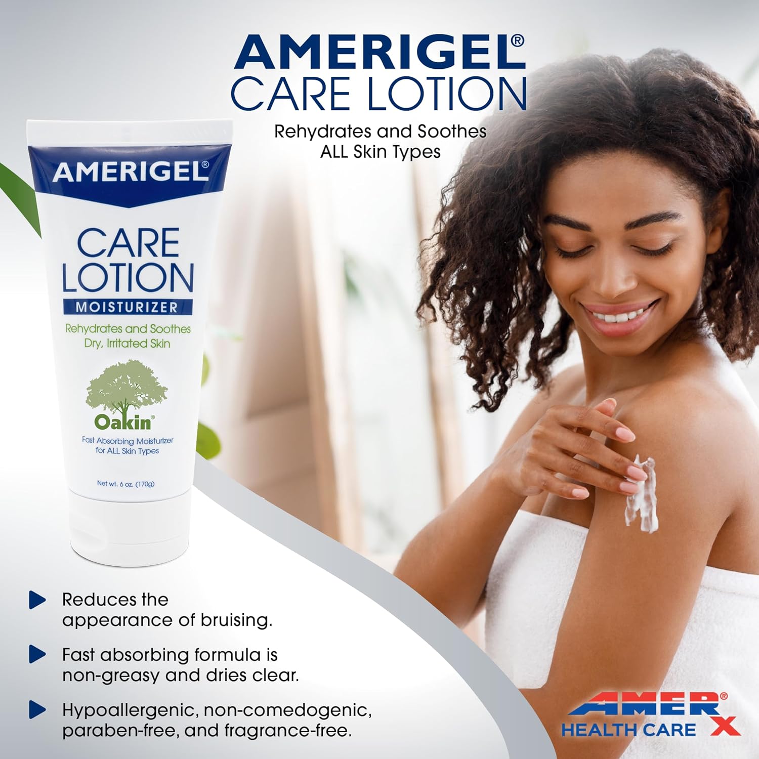 AMERIGEL Care Lotion 6 oz Hypoallergenic Moisturizer for Diabetic and Dry Skin - Image 2