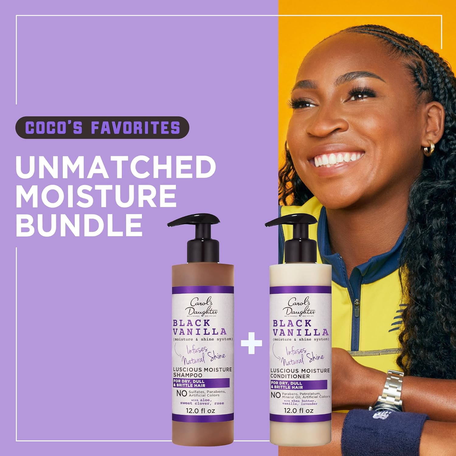 Carol's Daughter Black Vanilla Shampoo and Conditioner Set 1 Kit for Curly Wavy Hair - Image 2