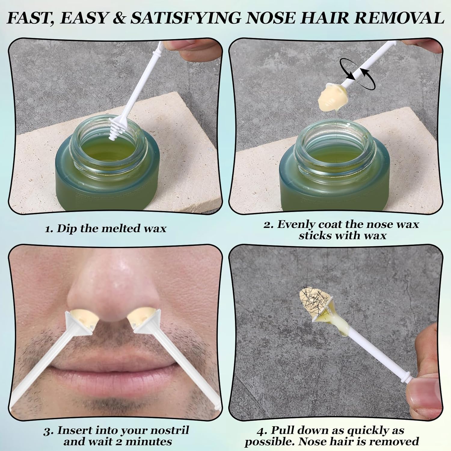 100 Pcs Disposable Nose Wax Sticks Spatulas for Hair Removal - Image 5