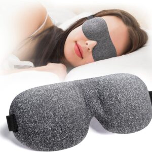 NEWVANGA Sleep Mask for Back and Side Sleeper, Block Out Light, Sleeping Eye Mask of 3D Night Blindfold, Zero Pressure Ultralight Travel Eye Cover Grey