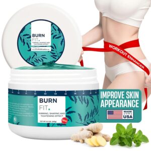 Body Gel – Anti Cellulite Cream by Burn Fit for Belly & Body, Belly Firming and Tightening Cream, Non-Sticky Cold & Hot Cream for Cellulite, Skin Firming Body Lotion for Smoother Skin - 8.5 Oz.