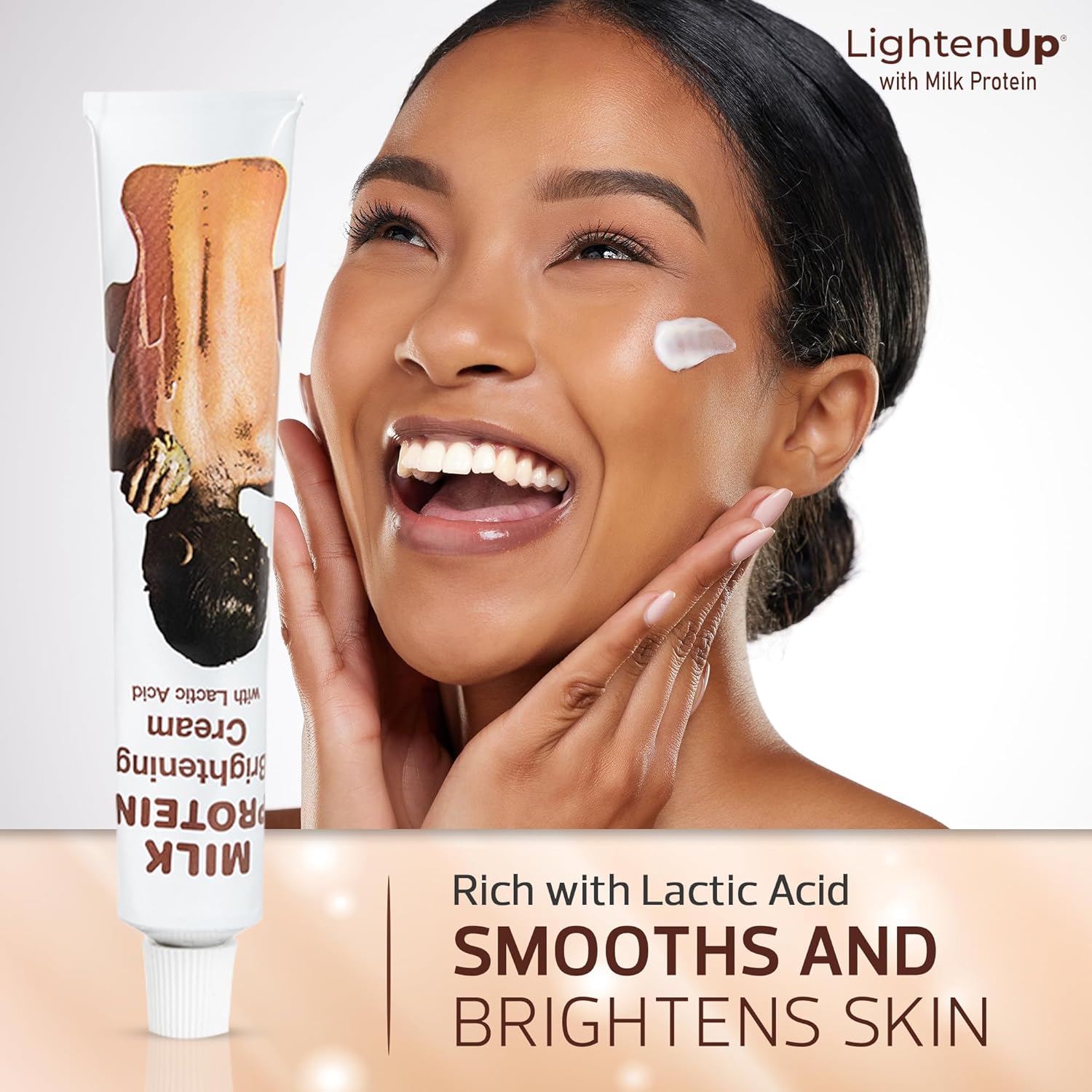 OMIC Lighten-Up Lactic Acid Cream - 1.7 Fl oz / 50 ml - Skin Brightening Cream, AHA Cream, Helps Even Skin Tone - with Vitamin C & Shea Butter - Image 4