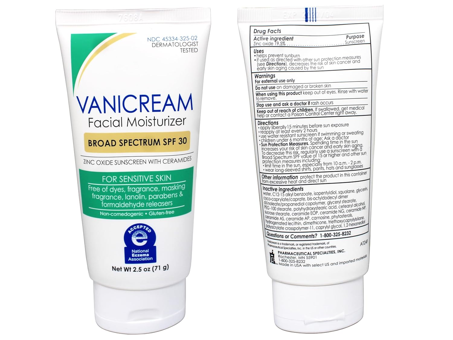 Vanicream Sensitive Skin Facial Moisturizer SPF 30, 2.5 oz, Pack of 3 - Image 7