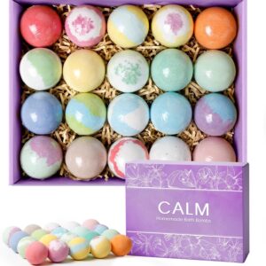 20PCS Bath Bombs for Women Presents Set Natural Wonderful Fizz Effect Bath Bomb with Shea Butter & Essential Oils, Bubble Bath Mothers Day Presents for Mom, Wife, Girlfriend,Fathers Day Gift