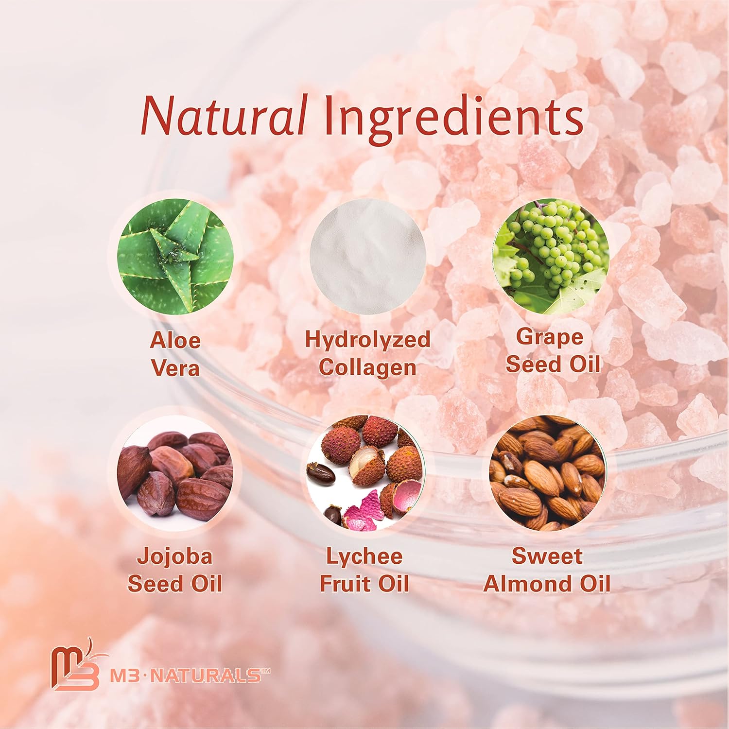 Himalayan Salt Scrub, Face, Foot, and Body Exfoliator with Collagen and Stem Cells, Exfoliating Scrub for Toning, Cellulite, and Skin Care by M3 Naturals - Image 5