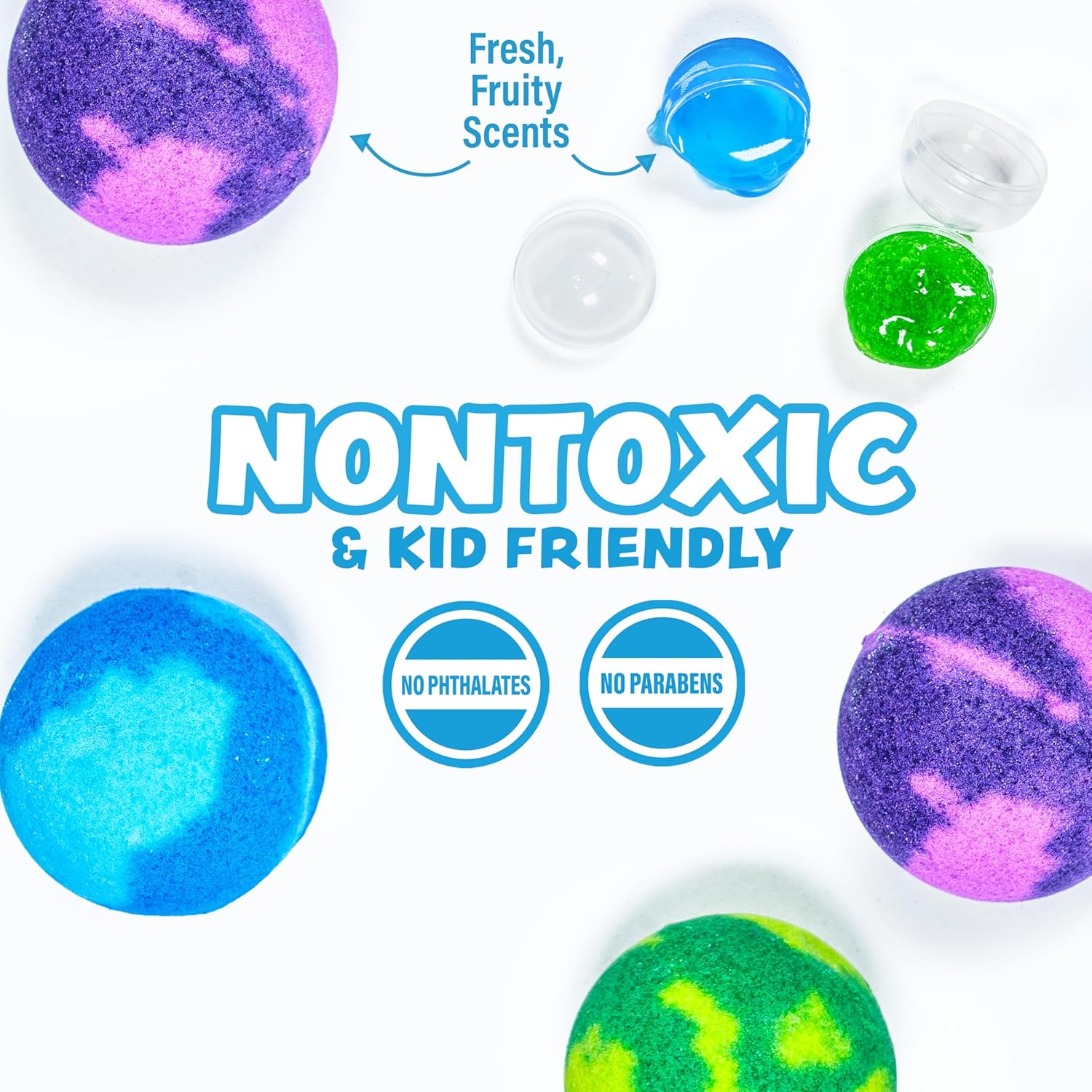 Super Goo Bath Slime Surprise Bombs 6 Pack Nontoxic Stretchy Squishy Soap for Kids - Image 4