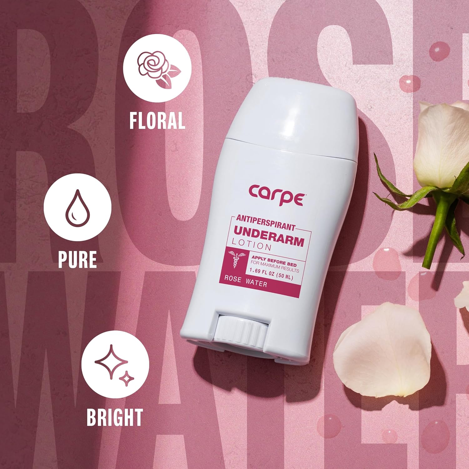 Carpe Clinical Strength Underarm Antiperspirant for Women with Rose Water scent, Combat excessive sweating Stay fresh and dry, Great for hyperhidrosis (Pack of 2) - Image 3